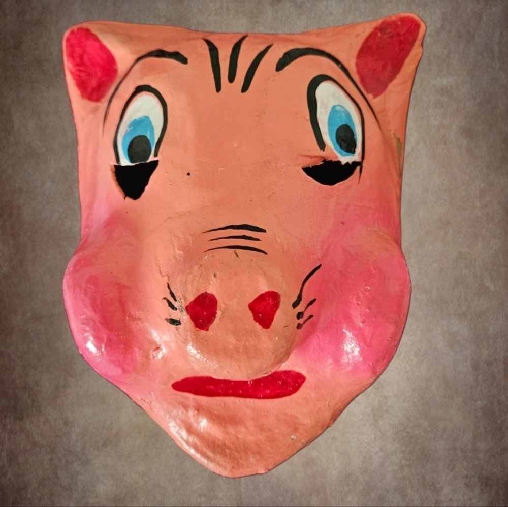 Mexican Hand Made Paper Mache Pig Mask